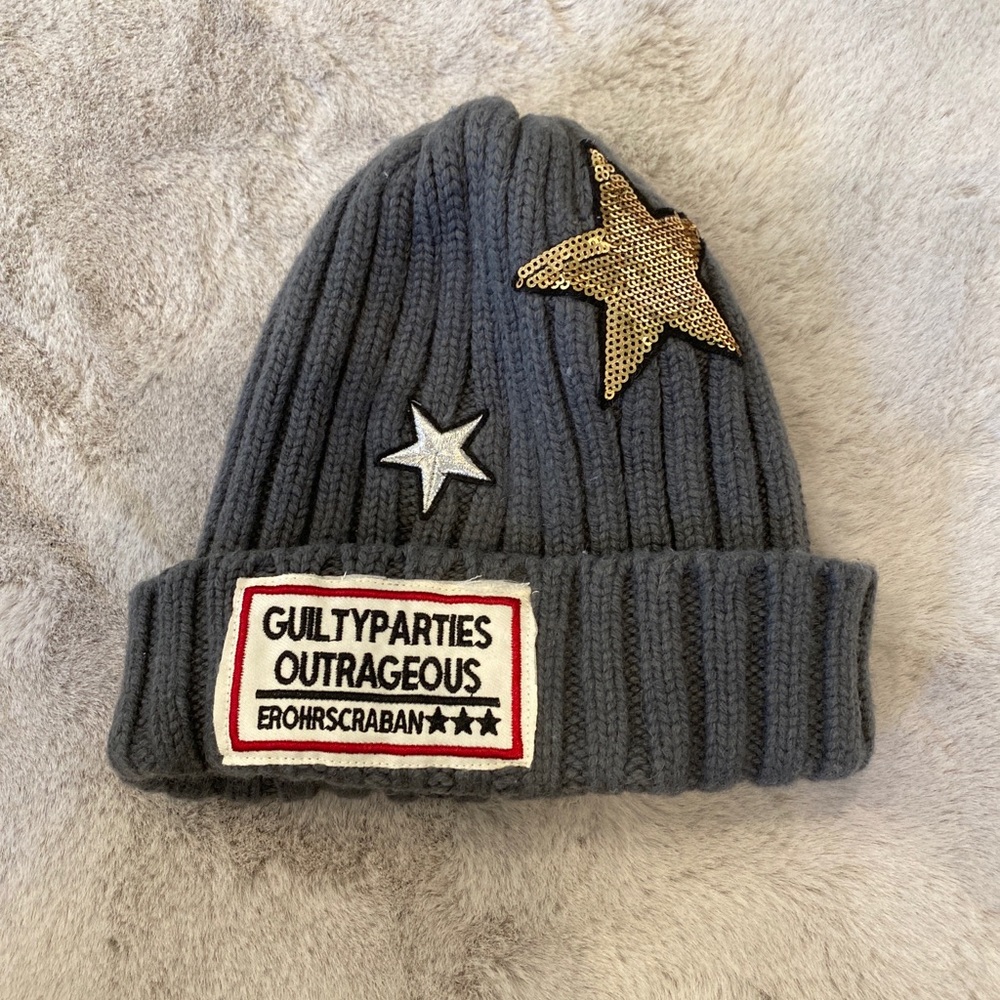Cute woman’s winter gray beanie from Japan